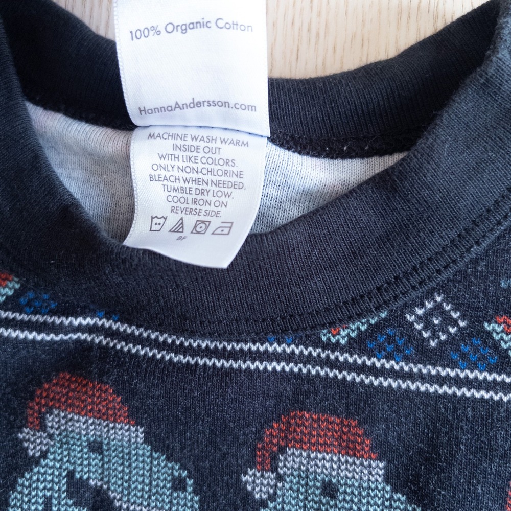 Hanna Andersson 2 Pc Pajamas Blue Dinosaur Race Car Fair Isle Holiday Kids 3T - Picture 5 of 8